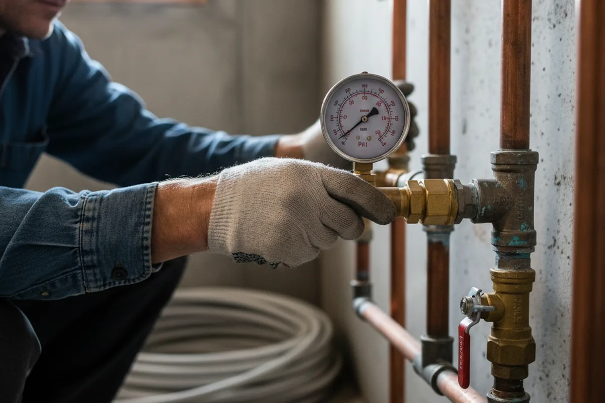 Pressure testing a repaired line during Water Line Repair in Batesburg